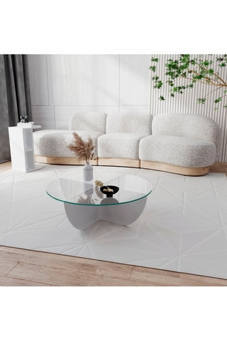 Table basse Lily - Plateau en verre - 90 x 90 x 30 cm