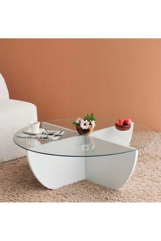 Table basse Lily - Plateau en verre - 90 x 90 x 30 cm