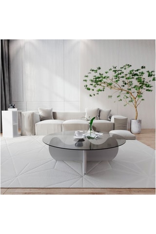 Table basse - Plateau en verre - 90 x 90 x 30 cm