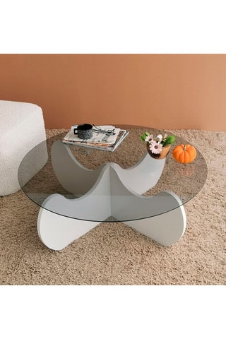 Table basse - Plateau en verre - 90 x 90 x 30 cm