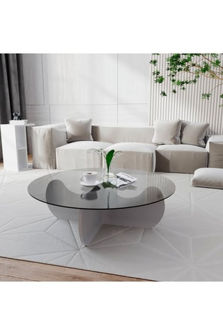 Table basse - Plateau en verre - 90 x 90 x 30 cm