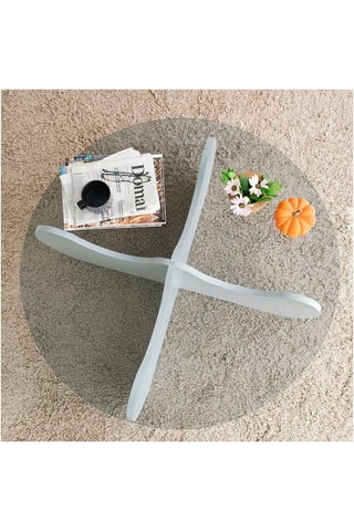 Table basse - Plateau en verre - 90 x 90 x 30 cm