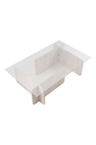 Table basse Flavio - Plateau en verre - 105 x 30 x 65 cm