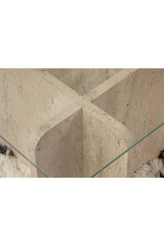 Table basse Flavio - Plateau en verre - 105 x 30 x 65 cm