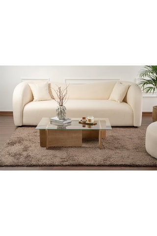 Table basse Flavio  - Plateau en verre trempé - 105 x 30 x 65 cm