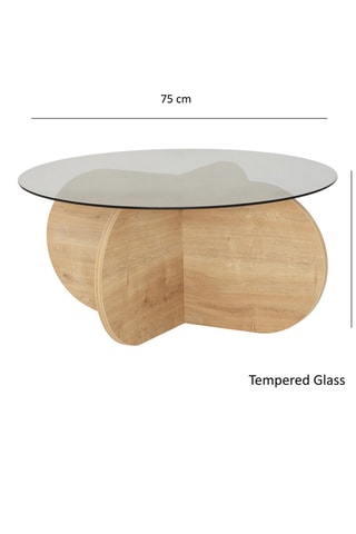 Table basse Bubble  - Plateau en verre trempé - 75 x 35 x 75 cm