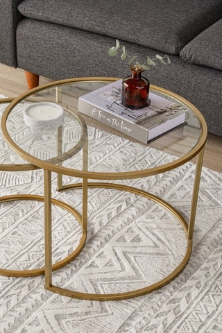 Table basse en verre Belarus - 60 x 43 x 60 cm