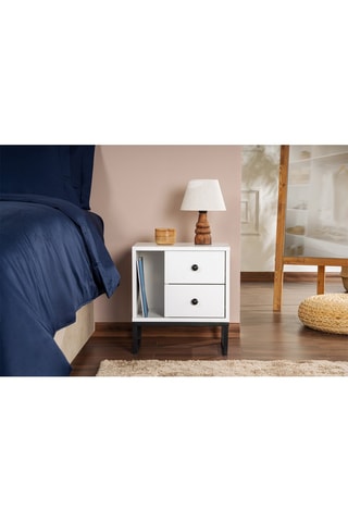 Table de chevet 2 tiroirs Glimmer - 45,2 x 50 x 29,5 cm