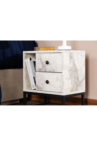 Table de chevet 2 tiroirs Glimmer - 45,2 x 50 x 29,5 cm