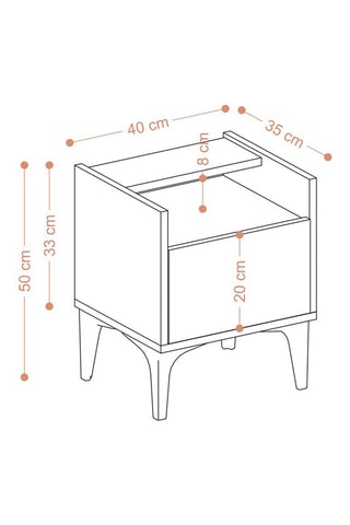 Table de chevet - Marron et noir