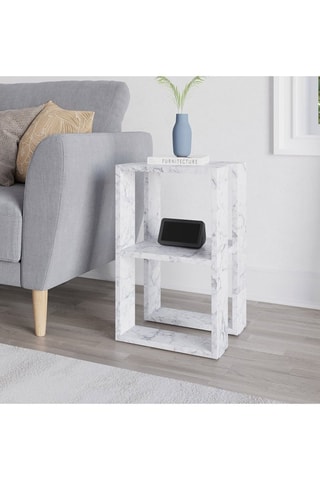 Table de chevet 2 niches Lonie - 30 x 55 x 30 cm