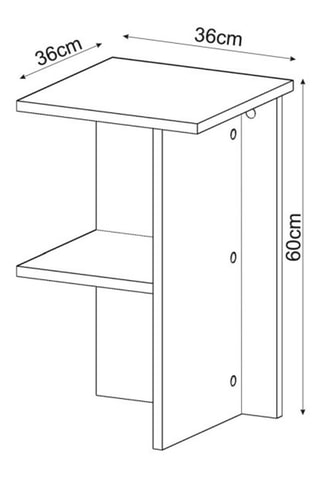 Table de chevet Leray - 36 x 60 x 36 cm