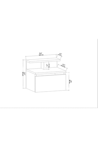 Table de chevet 1 tiroir  - 39,8 x 31,9 x 35 cm 