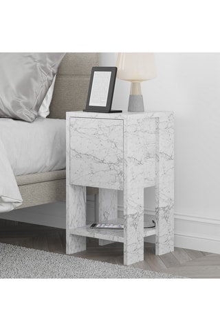 Table de chevet 1 abattant Ema - 30 x 55 x 30 cm