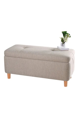 Banc-coffre Rocio - Beige - Toucher velours