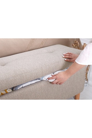 Banc-coffre Rocio - Beige - Toucher velours