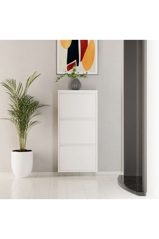 Meuble à chaussures 3 abattants - 50 x 103 x 15 cm