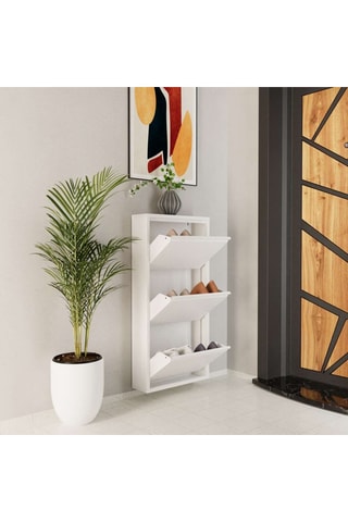 Meuble à chaussures 3 abattants - 50 x 103 x 15 cm