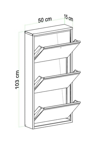 Meuble à chaussures 3 abattants - 50 x 103 x 15 cm