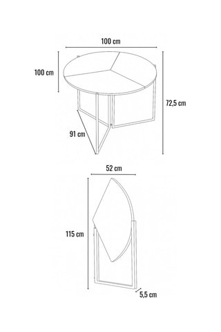 Table à manger extensible - 100 x 72,5 x 100 cm
