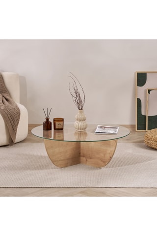 Table basse en verre - 90 x 30 x 90 cm