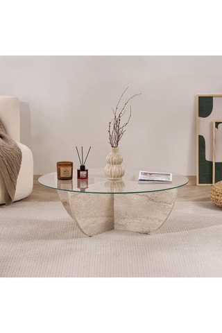 Table basse en verre - 90 x 30 x 90 cm