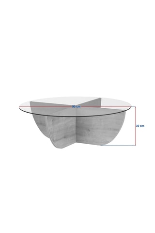Table basse en verre - 90 x 30 x 90 cm