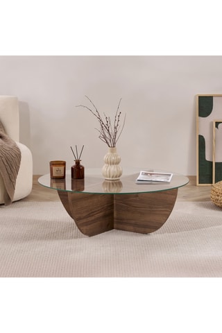 Table basse en verre - 90 x 30 x 90 cm