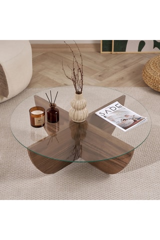 Table basse en verre - 90 x 30 x 90 cm