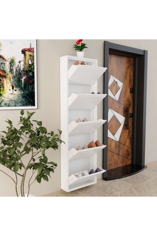 Meuble à chaussures 5 abattants - 50 x 169 x 15 cm