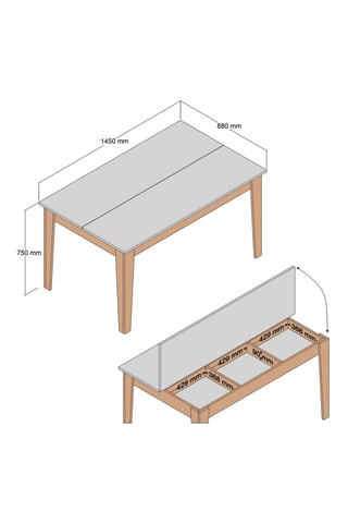 Table à manger coffre - 145 x 75 x 88 cm