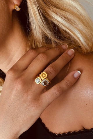 Ring - Zilver, Maansteen en Chalcedoon