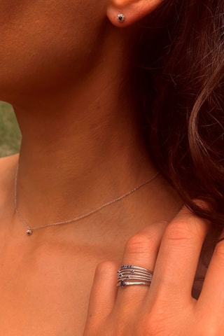 3 Ringen - Zilver, Saffieren en Tsjechische Kristallen