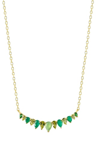 Ketting Zilver Doublé Geelgoud, Onyx en Peridoot