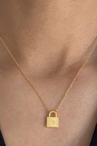 Ketting   Zilver Verguld met Fijn Geelgoud