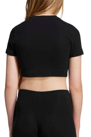 T-shirt cropped Rib crop tee - Noir