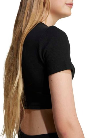 T-shirt cropped Rib crop tee - Noir