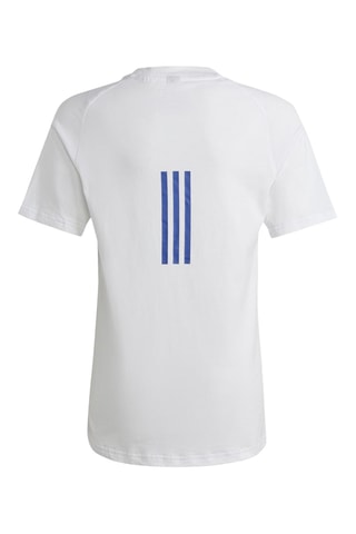 T-shirt Slim - Blanc et indigo