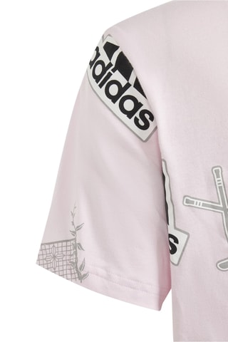 T-shirt cropped Brand Love - Rose clair