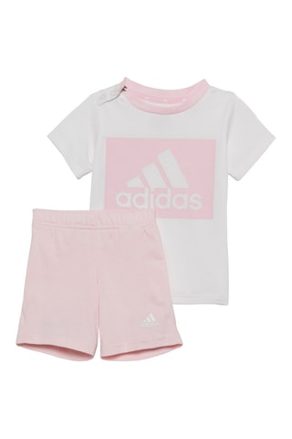 T-shirt et short Essentials Blanc et rose