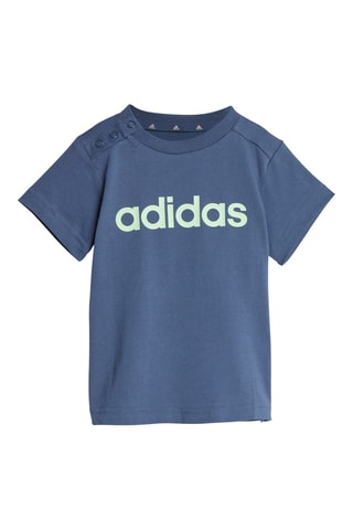 T-shirt et short en coton biologique Essentials Lineage - Bleu marine et gris clair chiné