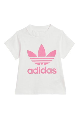 T-shirt en Short Trefoil - Wit en Roze