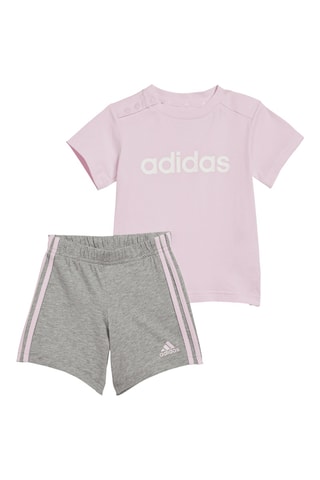 T-shirt et short en coton biologique Essentials Lineage - Rose et gris chiné