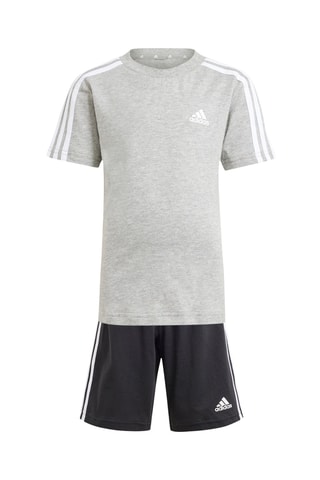 T-shirt et short - Gris clair chiné et noir