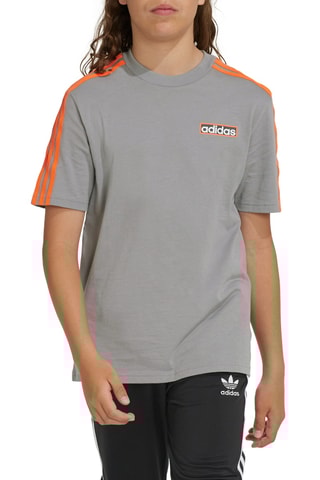 T-shirt ample - Gris clair et moutarde