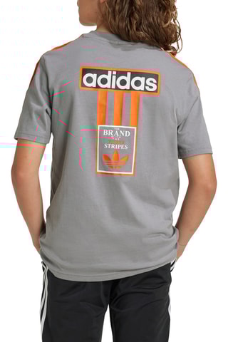 T-shirt ample - Gris clair et moutarde