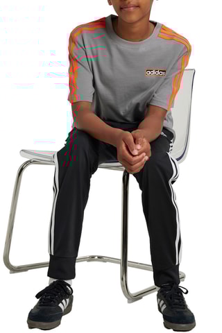 T-shirt ample - Gris clair et moutarde