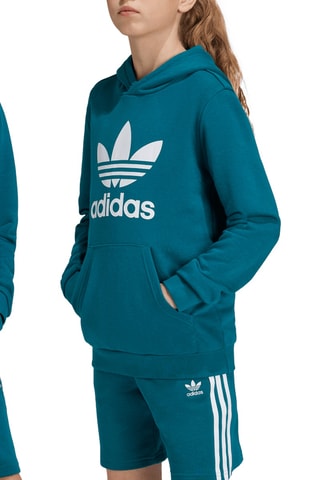 Sweat à capuche - Bleu canard et blanc