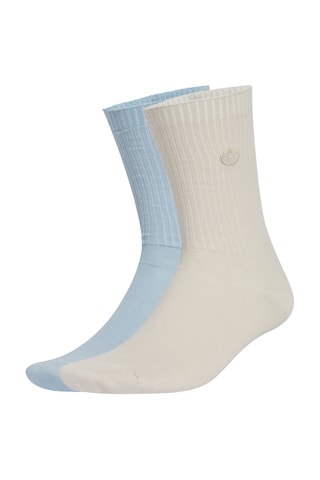 2 paires de chaussettes en coton biologique - Ecru et ciel