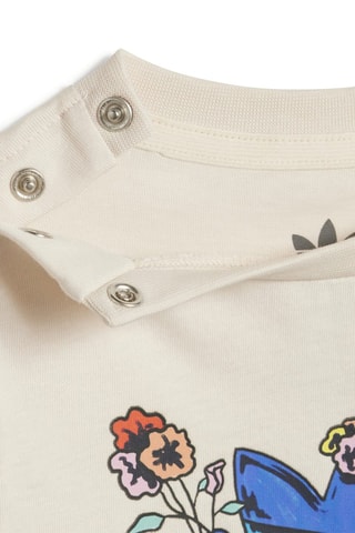 T-shirt e shorts Floral - Beige e rosso